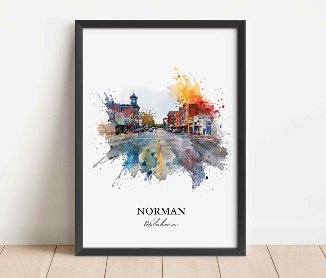 Norman, Oklahoma – Watercolor Art Print