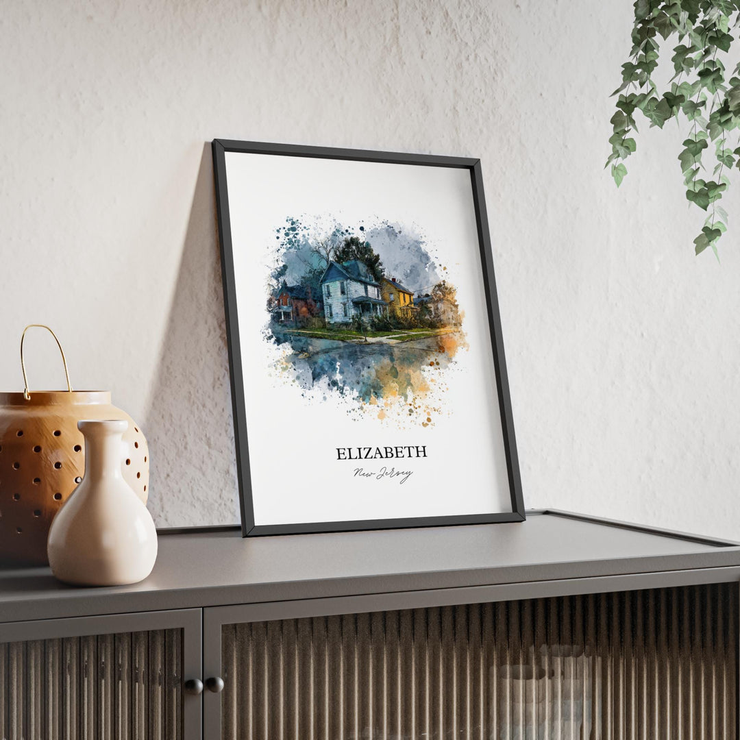 Elizabeth, New Jersey, NJ – Watercolor Art Print