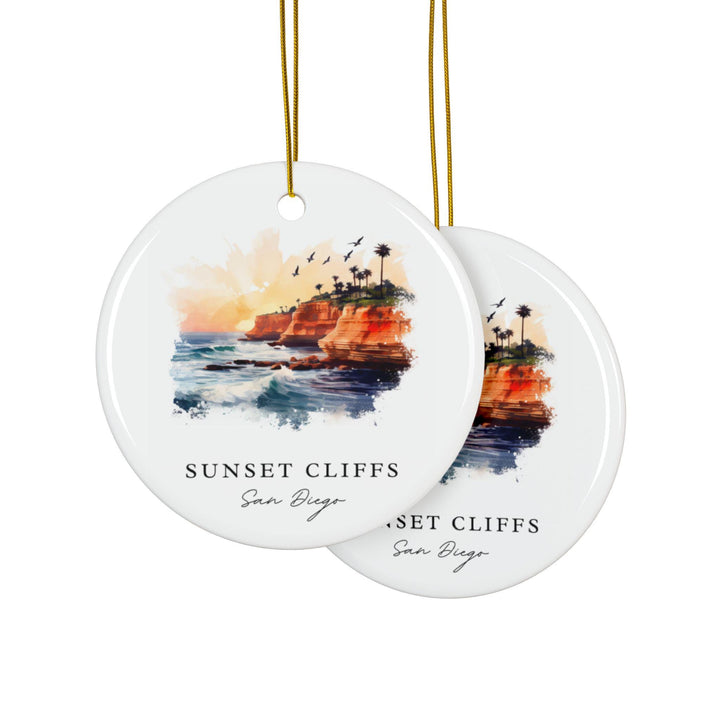 Sunset Cliffs Ornament: Unique Sunset Cliffs Souvenir, San Diego Xmas Decor, and Authentic San Diego Gift