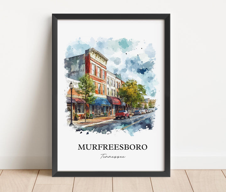 Murfreesboro, TN, USA – Watercolor Art Print