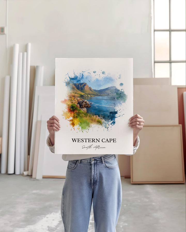 Western Cape Wall Art, South Africa Print, South Africa Watercolor Art, Western Cape Gift, Travel Print, Travel Poster, Housewarming Gift