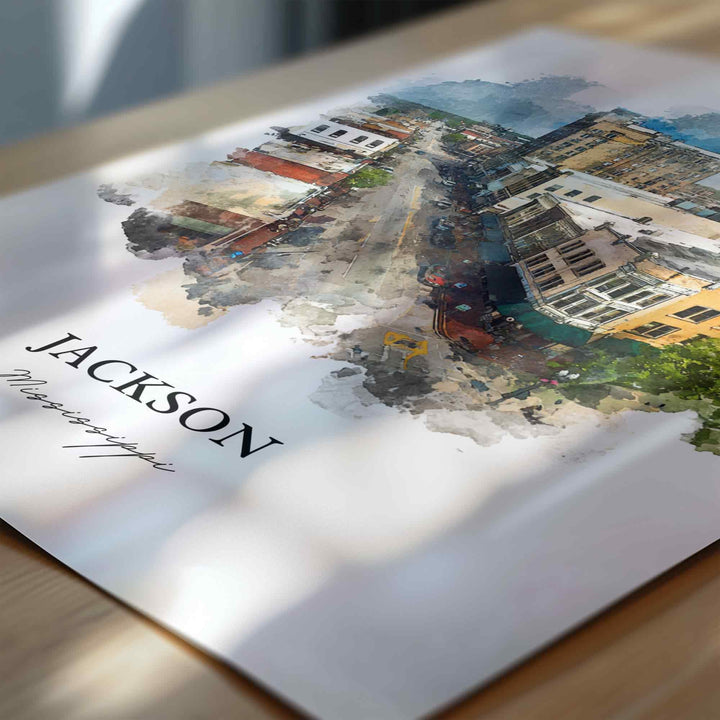 Jackson, Mississippi – Watercolor Art Print