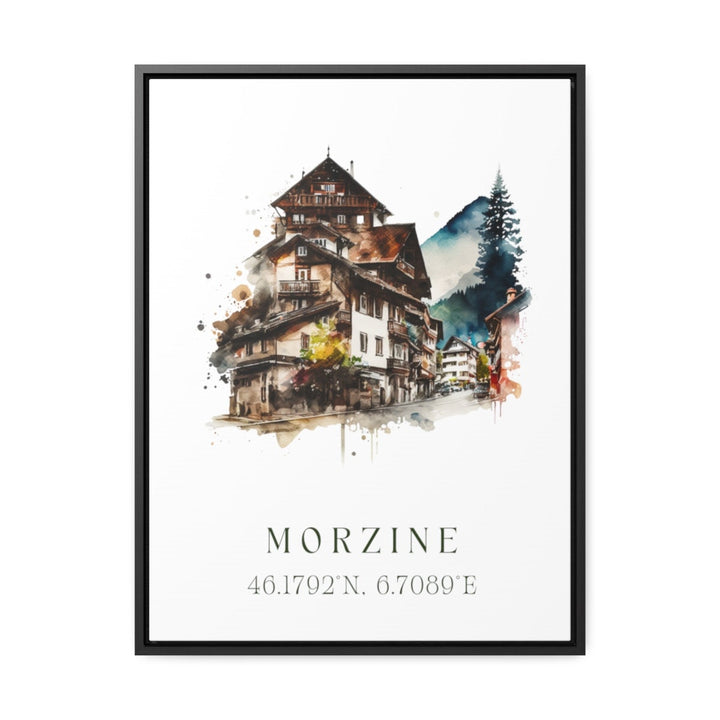 Morzine traditional travel art - France, Morzine poster, Wedding gift, Birthday present, Custom Text, Personalised Gift