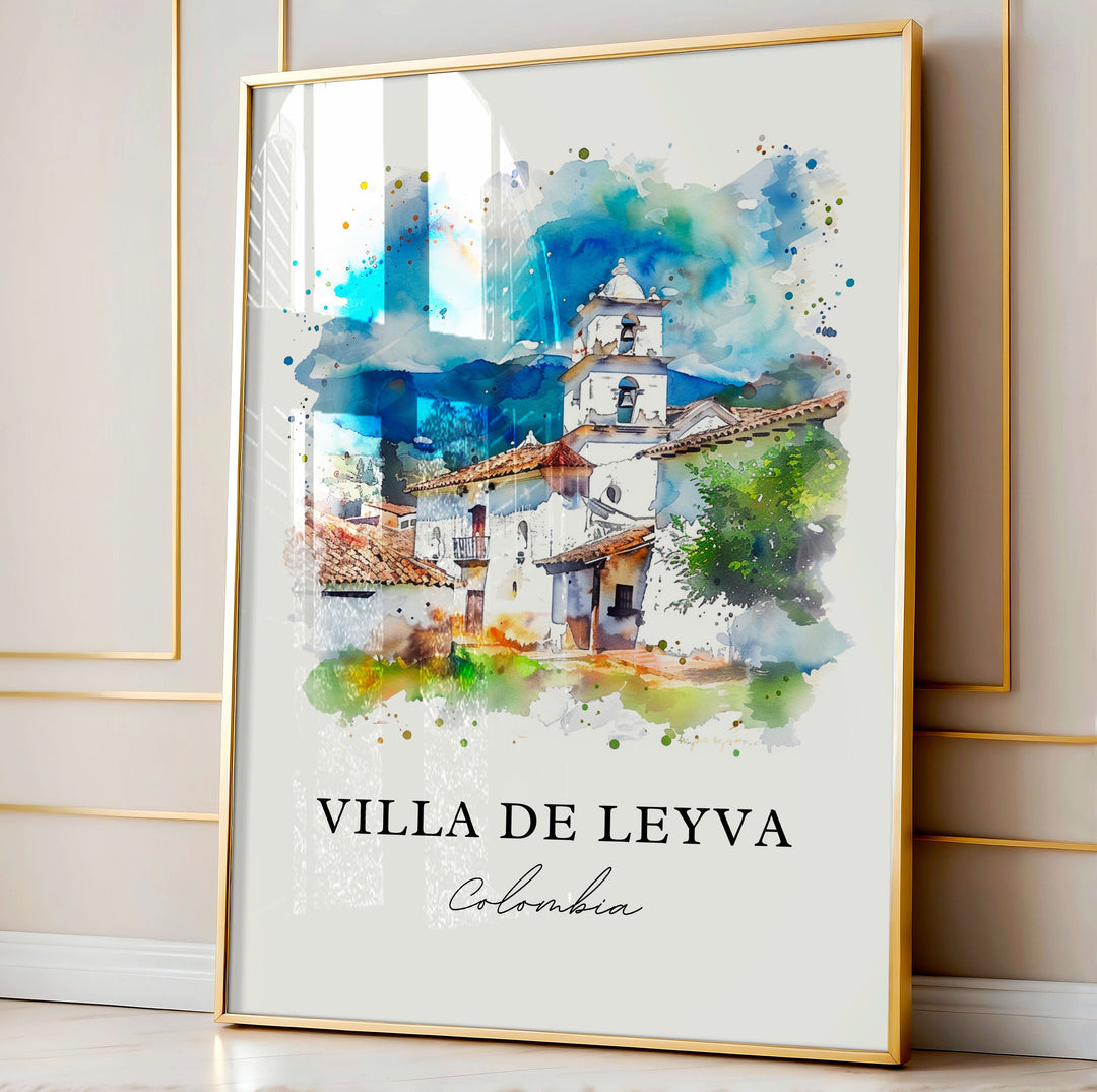 Villa de Leyva Wall Art, Colombia Print, Bogotá Watercolor, Bogotá Colombia Gift,