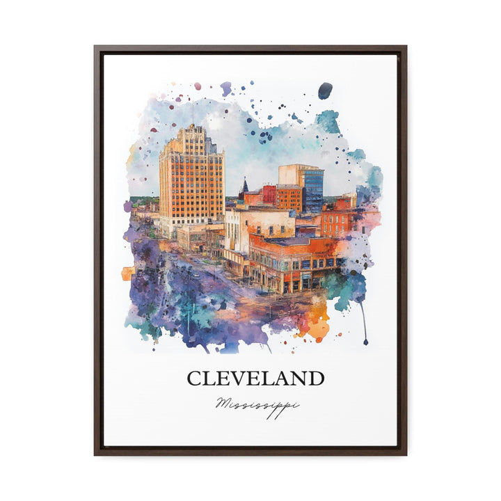 Cleveland MS Wall Art, Bolivar County Print, Mississippi Watercolor, Cleveland Miss. Gift, Travel Print, Travel Poster, Housewarming Gift