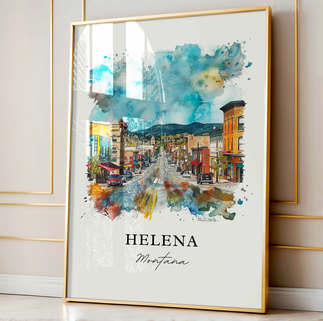 Helena Montana Wall Art, Helena Print, Helena Watercolor, Helena Montana Gift, Travel Poster, Housewarming Gift
