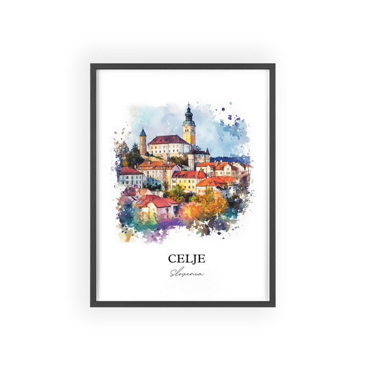 Celje Wall Art, Styria Region Print, Slovenia Watercolor Art, Celje Slovenia Gift, Travel Print, Travel Poster, Housewarming Gift