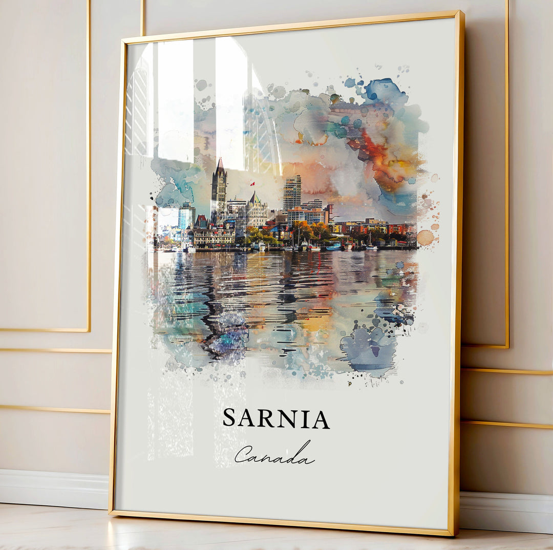 Sarnia Ontario Art, Lambton County Print, Sarnia Watercolor, Sarnia Lambton Cty Ontatio Gift,