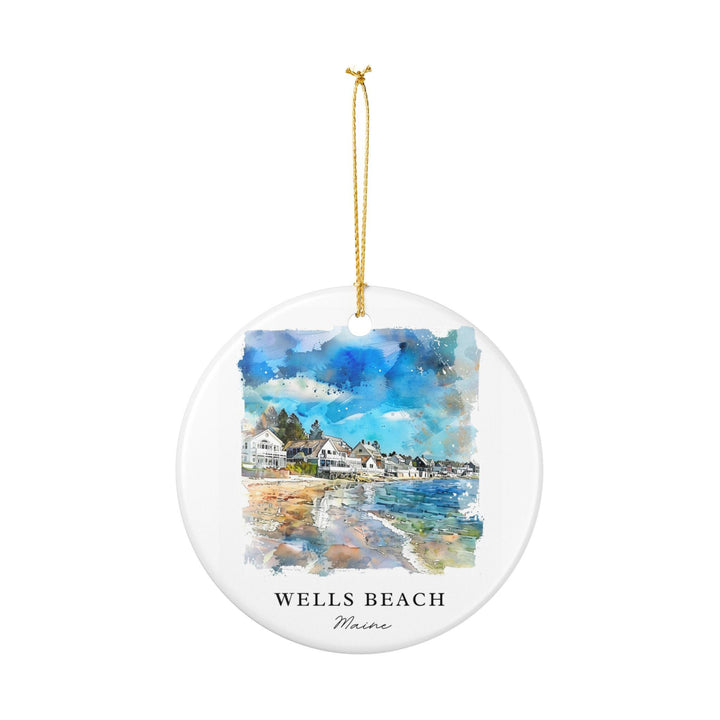 Wells Beach Ornament: Unique Wells Beach Maine Souvenir, Maine Xmas Decor, and Authentic Wells Beach ME Gift