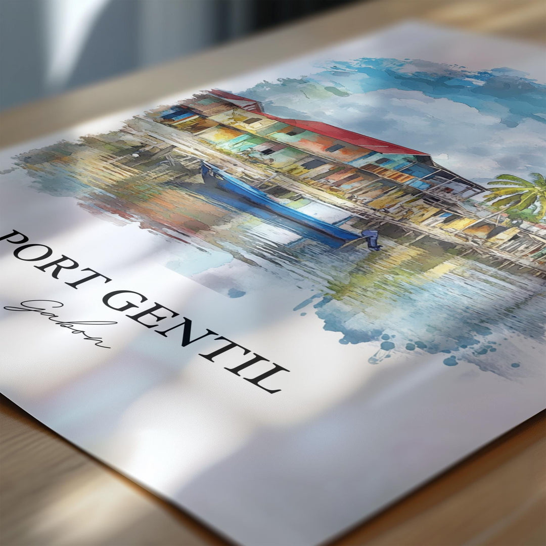 Port-Gentil, Gabon – Watercolor Art Print