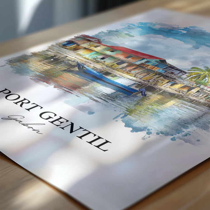 Port-Gentil, Gabon – Watercolor Art Print