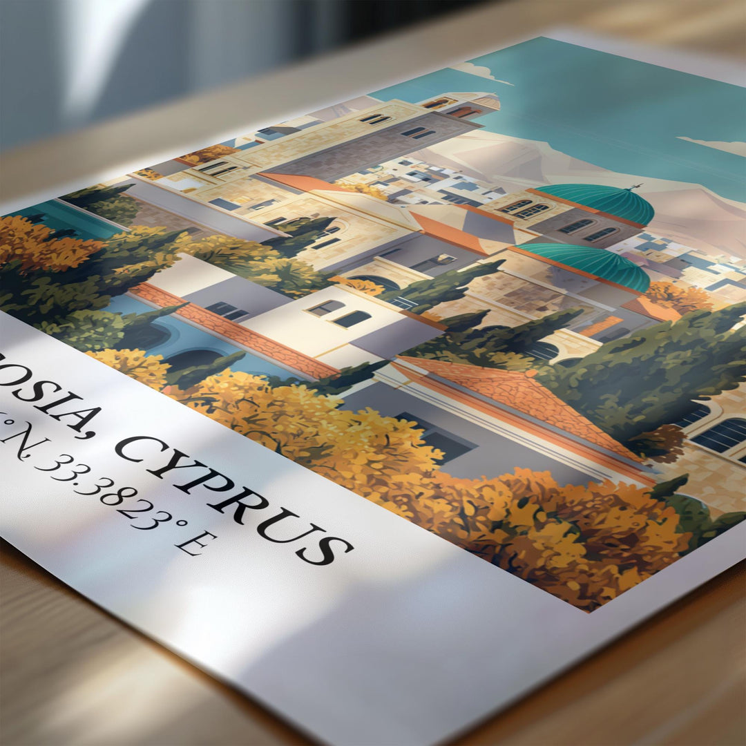 Nicosia Cyprus Art, Nicosia Retro Travel Art, Cyprus Home Decor, Cyprus Gift, Cyprus Travel Art, Travel Prints, Housewarming Gift