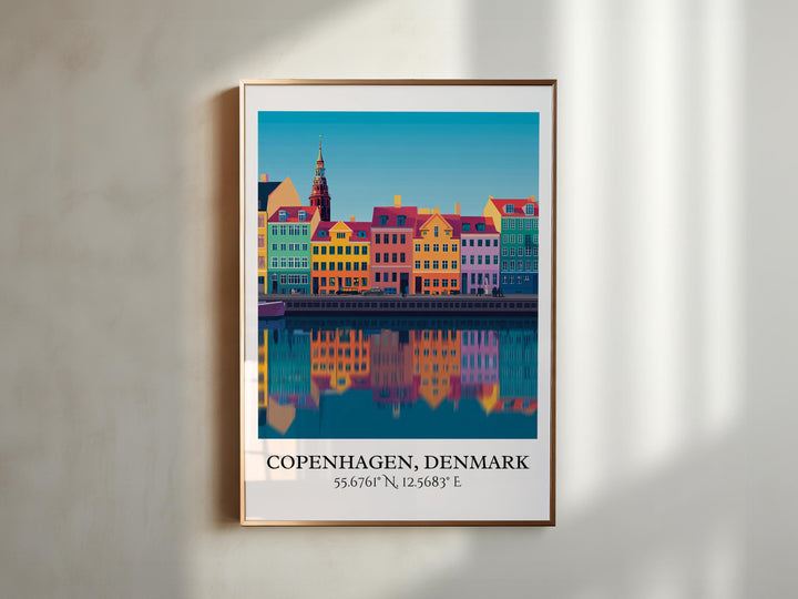 Copenhagen Art, Copenhagen Retro Travel Art, Copenhagen Home Decor, Denmark Gift, Denmark Travel Art, Travel Prints, Housewarming Gift