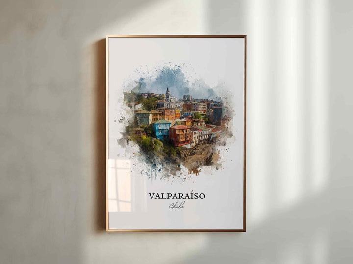 Valparaíso, Chile – Watercolor Art Print
