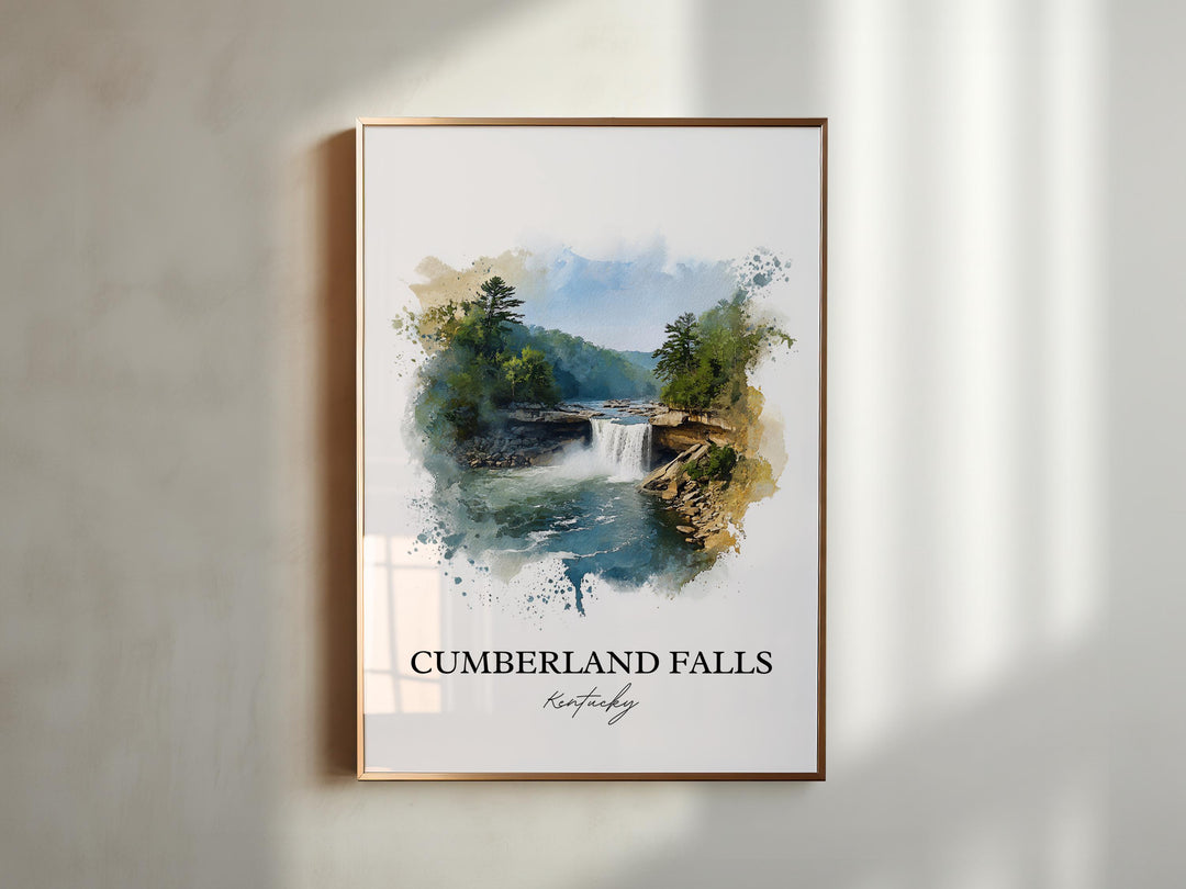 Cumberland Falls Wall Art, Little Niagara Print, Kentucky Watercolor, Cumberland Falls Gift, Travel Print, Travel Poster, Housewarming Gift