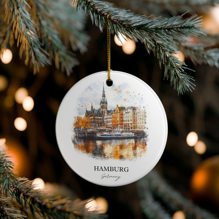 Hamburg Germany Ornament: Unique Hamburg Souvenir, Hamburg Xmas Decor, and Authentic Hamburg Germany Gift