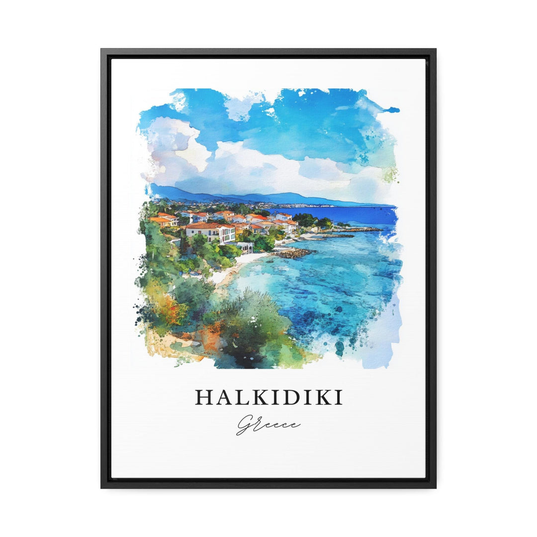 Halkidiki Wall Art, Halkidiki Greece Print, Halkidiki Watercolor Art, Northern Greece Gift, Travel Poster, Housewarming Gift