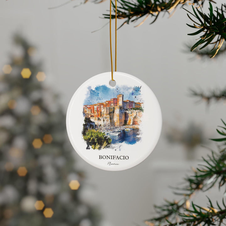 Bonifacio France Ornament: Unique Bonifacio FR Souvenir, Corsica Xmas Decor, and Authentic Corsica Gift