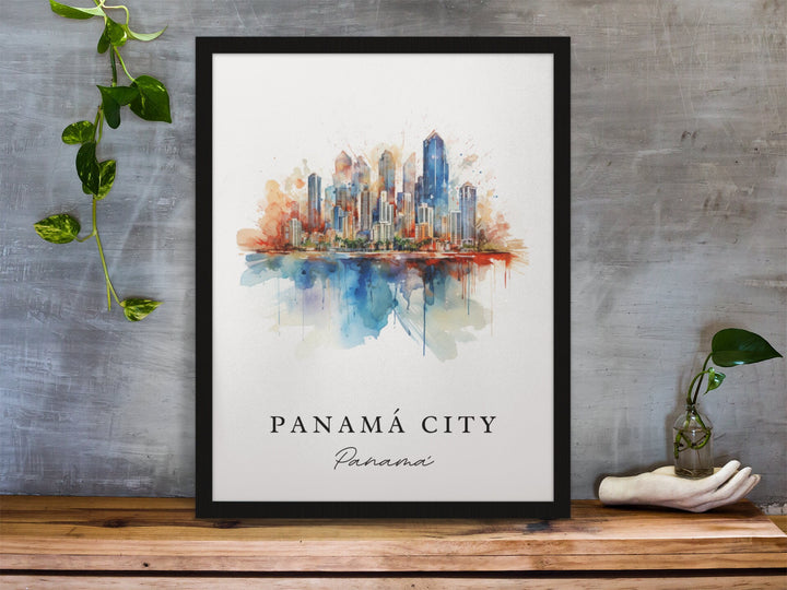 Panama City traditional travel art - Panama, Panama City poster, Wedding gift, Birthday present, Custom Text, Personalized Gift