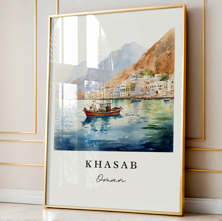 Khasab Oman wall art - Oman, Khasab poster print, Khasab Wedding gift, Khasab Oman Birthday present, Custom Text, Perfect Gift