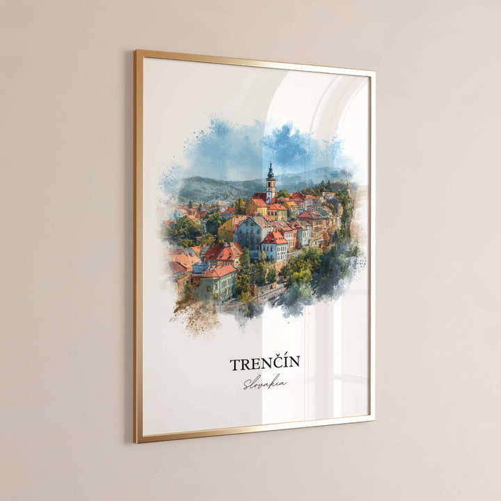 Trencin, Slovakia – Watercolor Art Print