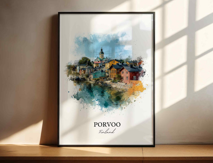 Porvoo, Finland – Watercolor Art Print