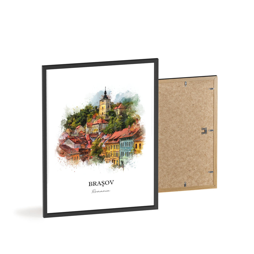 Brasov, Romania – Watercolor Art Print