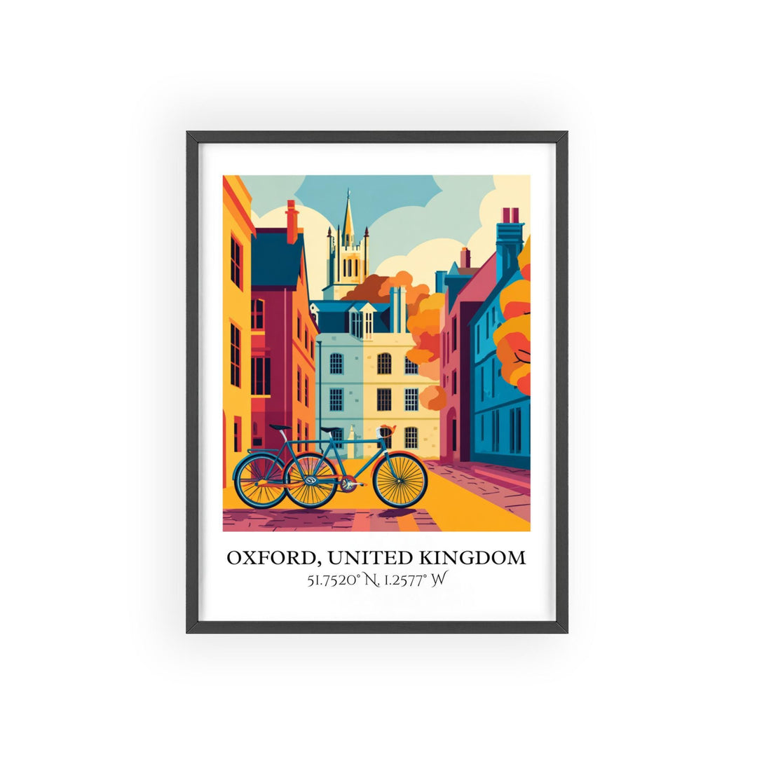 Oxford UK Art, Oxford UK Retro Travel Art, Oxford UK Home Decor, England Gift, England Travel Art, Travel Prints, Housewarming Gift
