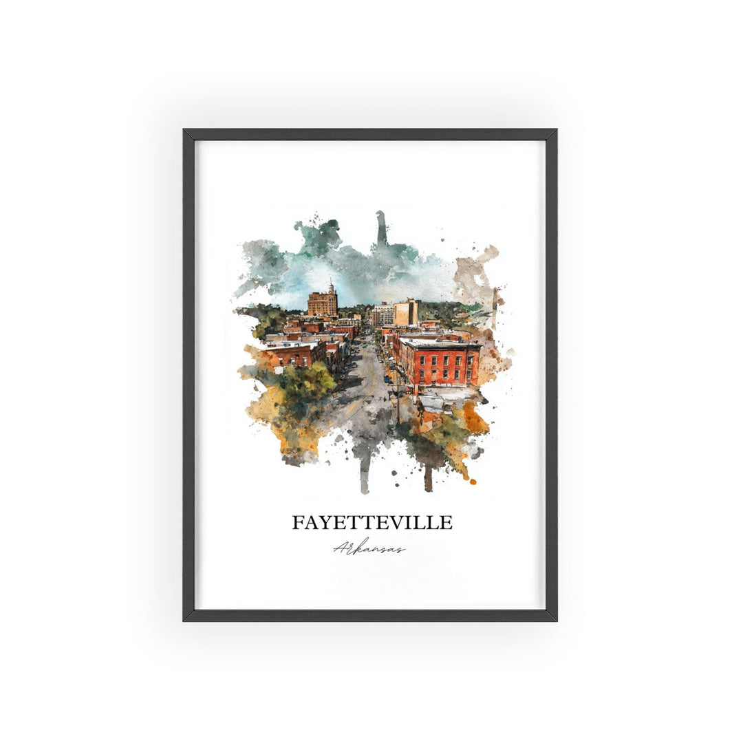 Fayetteville, Arkansas – Watercolor Art Print