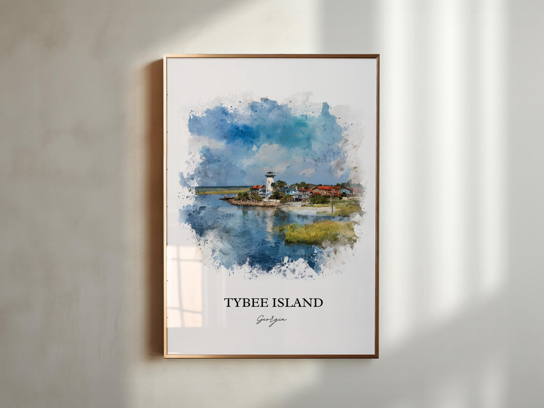 Tybee Island, GA – Watercolor Art Print