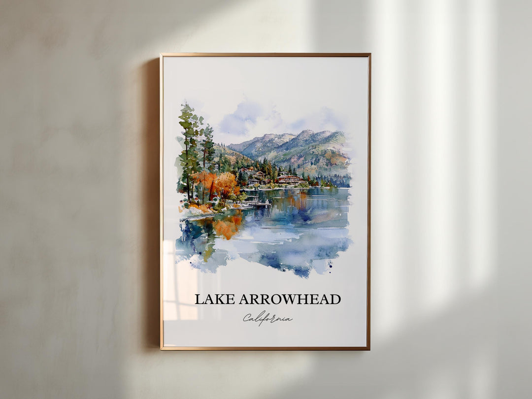 Lake Arrowhead Wall Art, San Bernardino Print, San Bernardino Art, Lake Arrowhead Gift, Travel Print, Travel Poster, Housewarming Gift