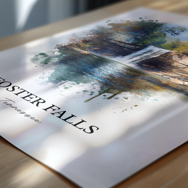 Foster Falls Wall Art, Sequatchie TN Print, Tennessee Watercolor Art, Foster Falls TN Gift, Travel Print, Travel Poster, Housewarming Gift