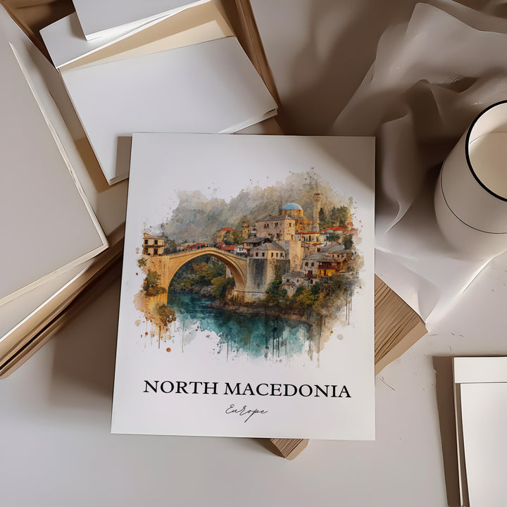 North Macedonia, Macedonia – Watercolor Art Print