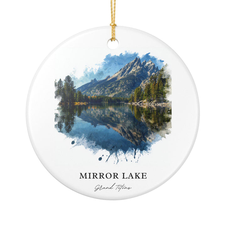 Mirror Lake Ornament: Unique Mirror Lake Souvenir, Grand Tetons Xmas Decor, and Authentic Tetons Gift