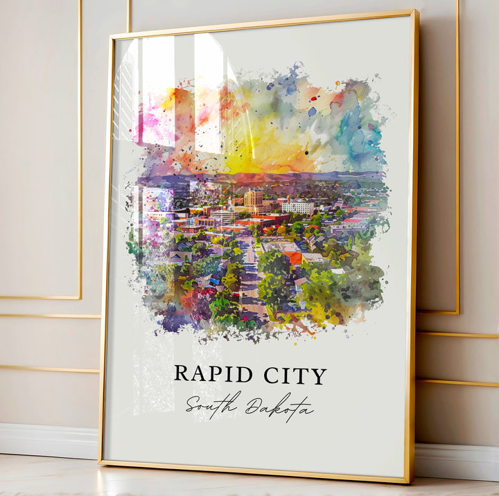 Rapid City SD Art, Rapid City Print, Rapid City Watercolor, Rapid City South Dakota Gift,