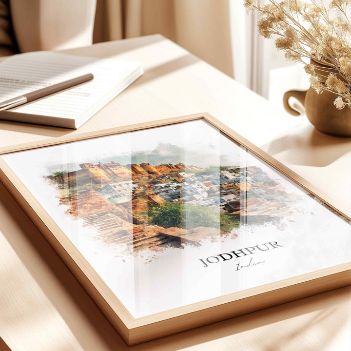 Jodhpur, India – Watercolor Art Print