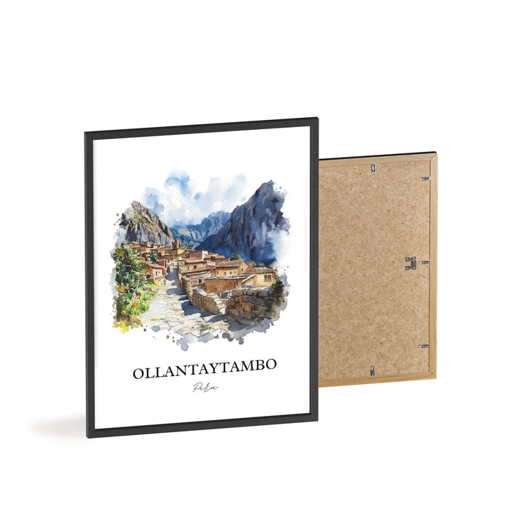 Ollantaytambo Wall Art, Sacred Valley Print, Machu Picchu Watercolor Art, Ollantaytambo Gift, Travel Print, Travel Poster, Housewarming Gift