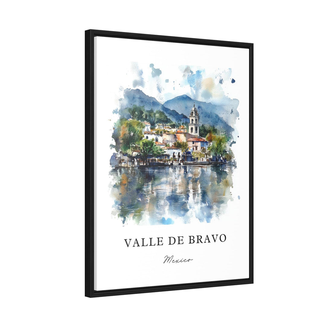 Valle De Bravo Art, Valle De Bravo Print, Valle De Bravo MX Watercolor, Lake Avándaro Gift,