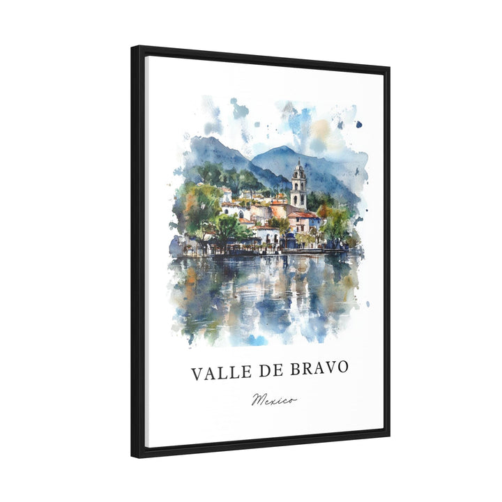 Valle De Bravo Art, Valle De Bravo Print, Valle De Bravo MX Watercolor, Lake Avándaro Gift,