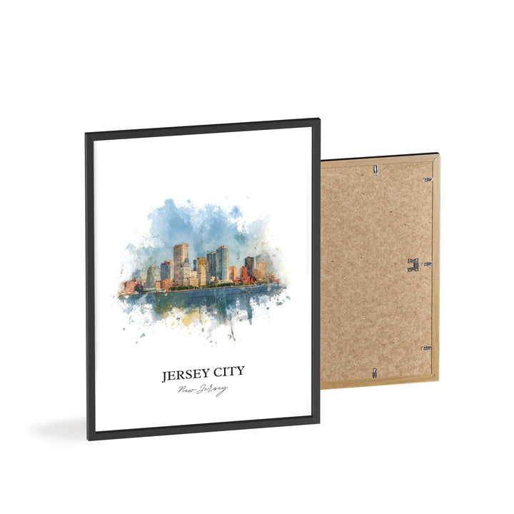 Jersey City NJ Wall Art, Jersey City Print, Jersey City Watercolor Art, Jersey City Gift, Travel Print, Travel Poster, Housewarming Gift