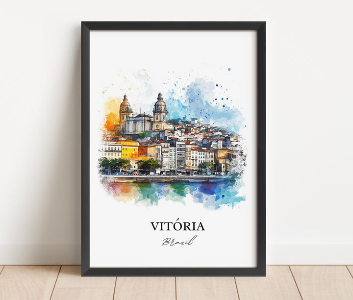 Vitória, Brazil – Espírito Santo Watercolor Art Print