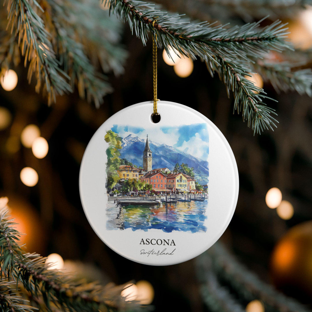 Ascona Switzerland Ornament: Unique Ascona Souvenir, Ascona Xmas Decor, and Authentic Switzerland Gift