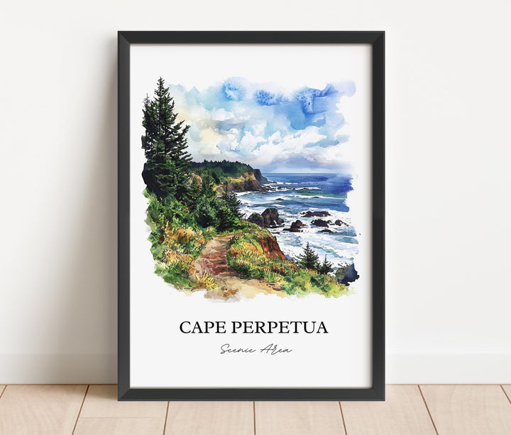 Cape Perpetua, USA – Watercolor Art Print
