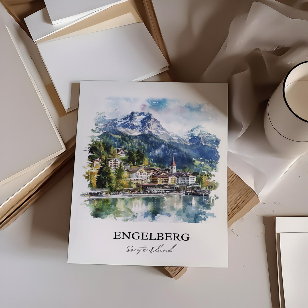 Engelberg Travel Print Wall Art Engelberg Wall Hanging Home Décor Switzerland Gift Art Lovers Switzerland Art Lover Gift Engelberg Poster