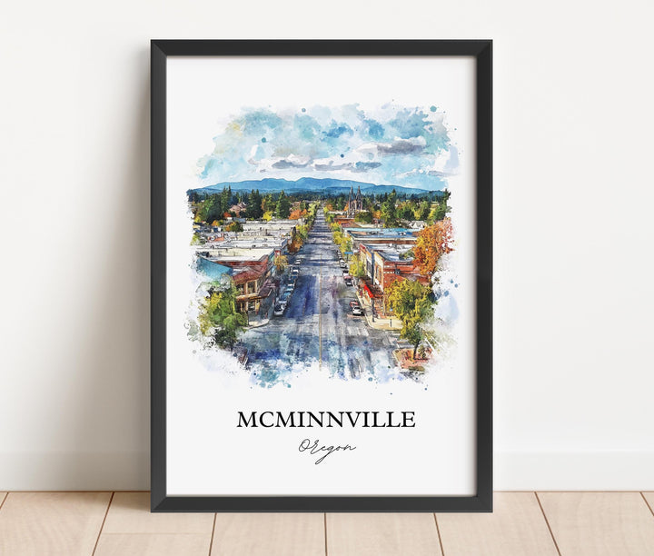 McMinnville, Oregon, USA – Watercolor Art Print