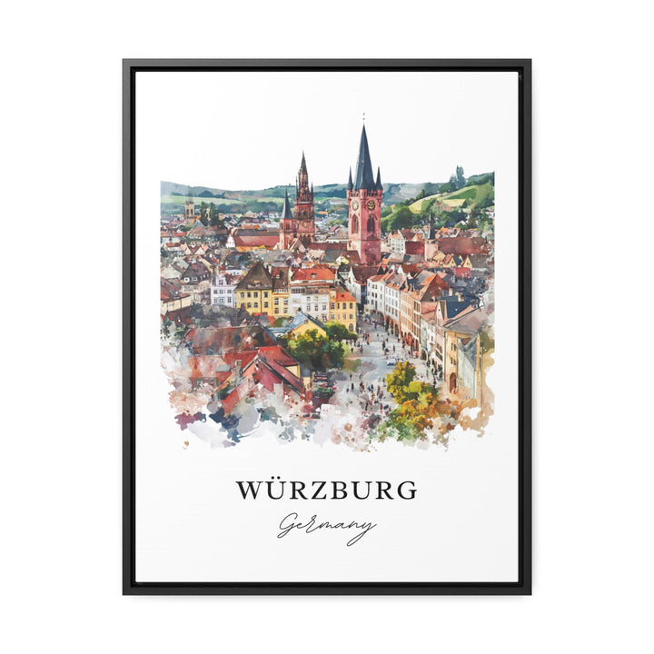 Wurzburg Wall Art, Wurzburg Germany Print, Bavaria Watercolor Art, Wurzburg City Gift,