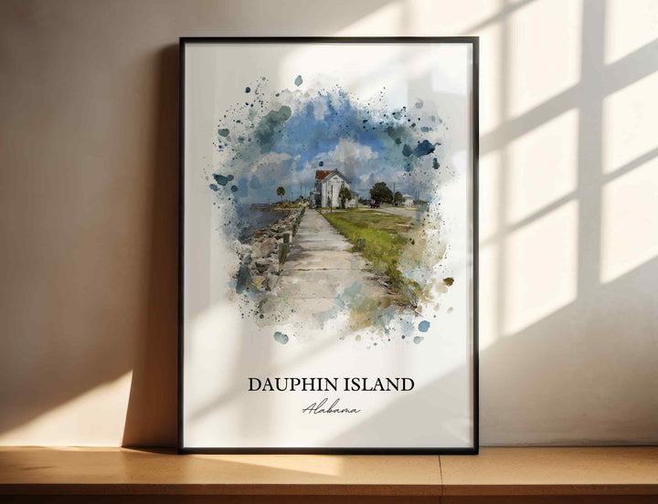 Dauphin Island, Alabama – Watercolor Art Print