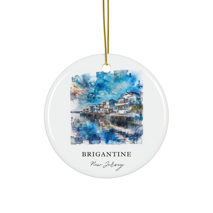 Brigantine NJ Ornament: Unique Brigantine Souvenir, Brigantine Xmas Decor, and Authentic Jersey Shore Gift