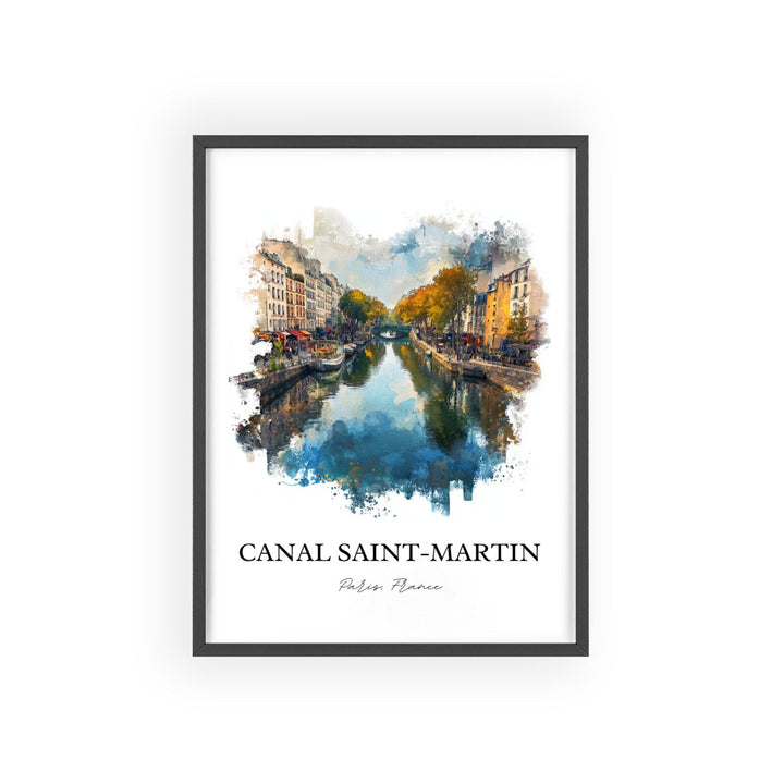 Canal Saint-Martin, France – Watercolor Art Print