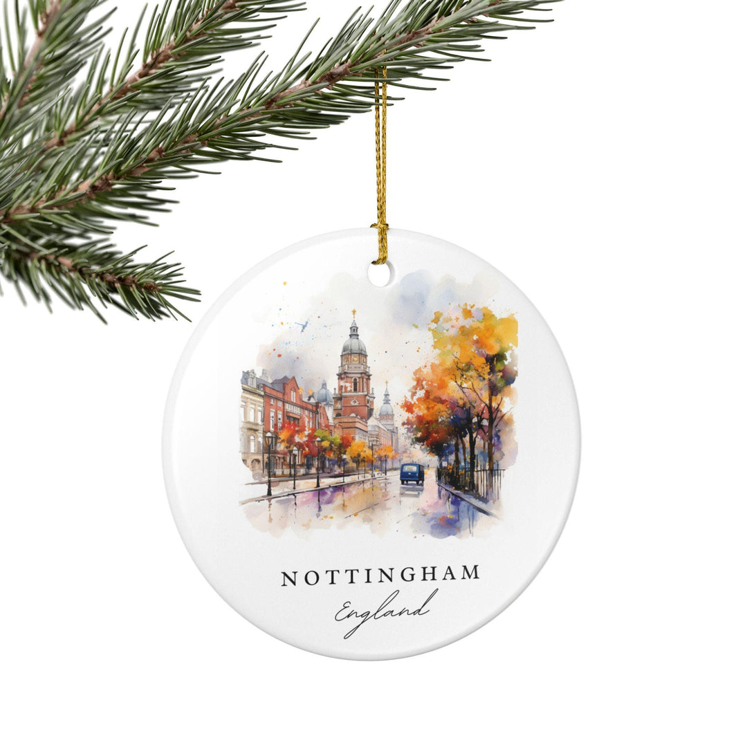 Nottingham Ornament: Unique Nottingham Souvenir, England Xmas Decor, and Authentic Nottingham England Gift